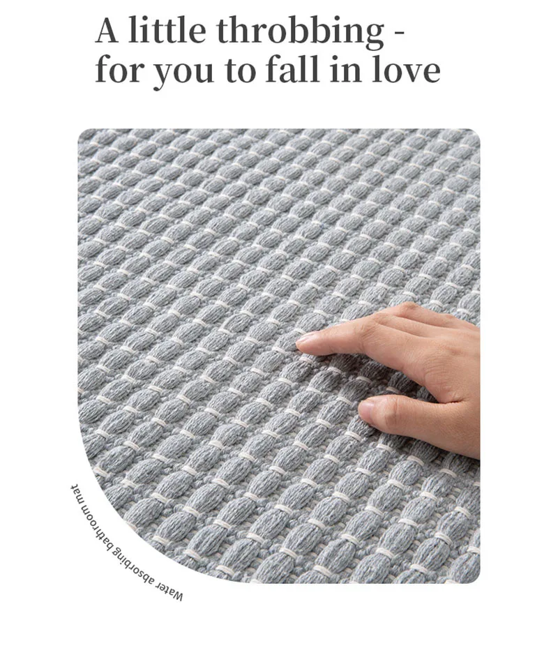 Solid Color Tassel Woven Bathroom Mat European Comfort Non-Slip Mats for Shower Room Dirt-Resistant Home Decor for Floor Hallway