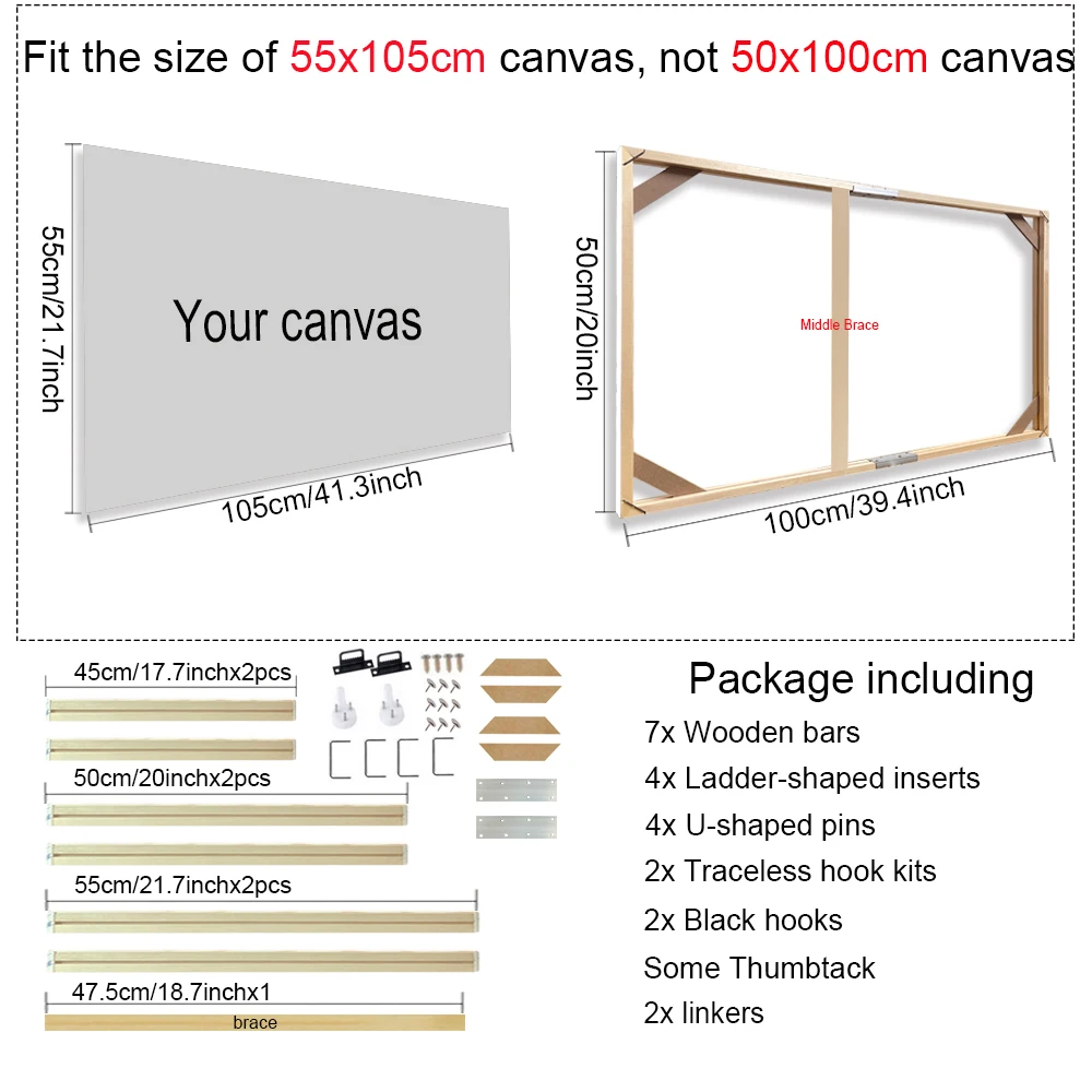 45x65 50x70 30x40cm Wall Art Painting Frame Wooden Frames for Canvas Oil Painting Diamond Painting Frames Canvas Wall Frame