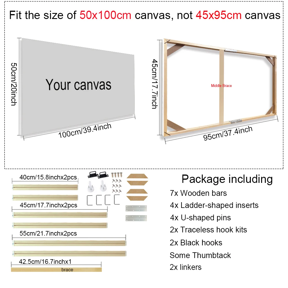 45x65 50x70 30x40cm Wall Art Painting Frame Wooden Frames for Canvas Oil Painting Diamond Painting Frames Canvas Wall Frame