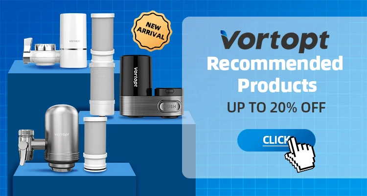 Vortopt Faucet Water Filter NSF Certified Tap Water Purifier T1 with 5 Replacement Cartridges 400 Gallon Kitchen Filtration Kit