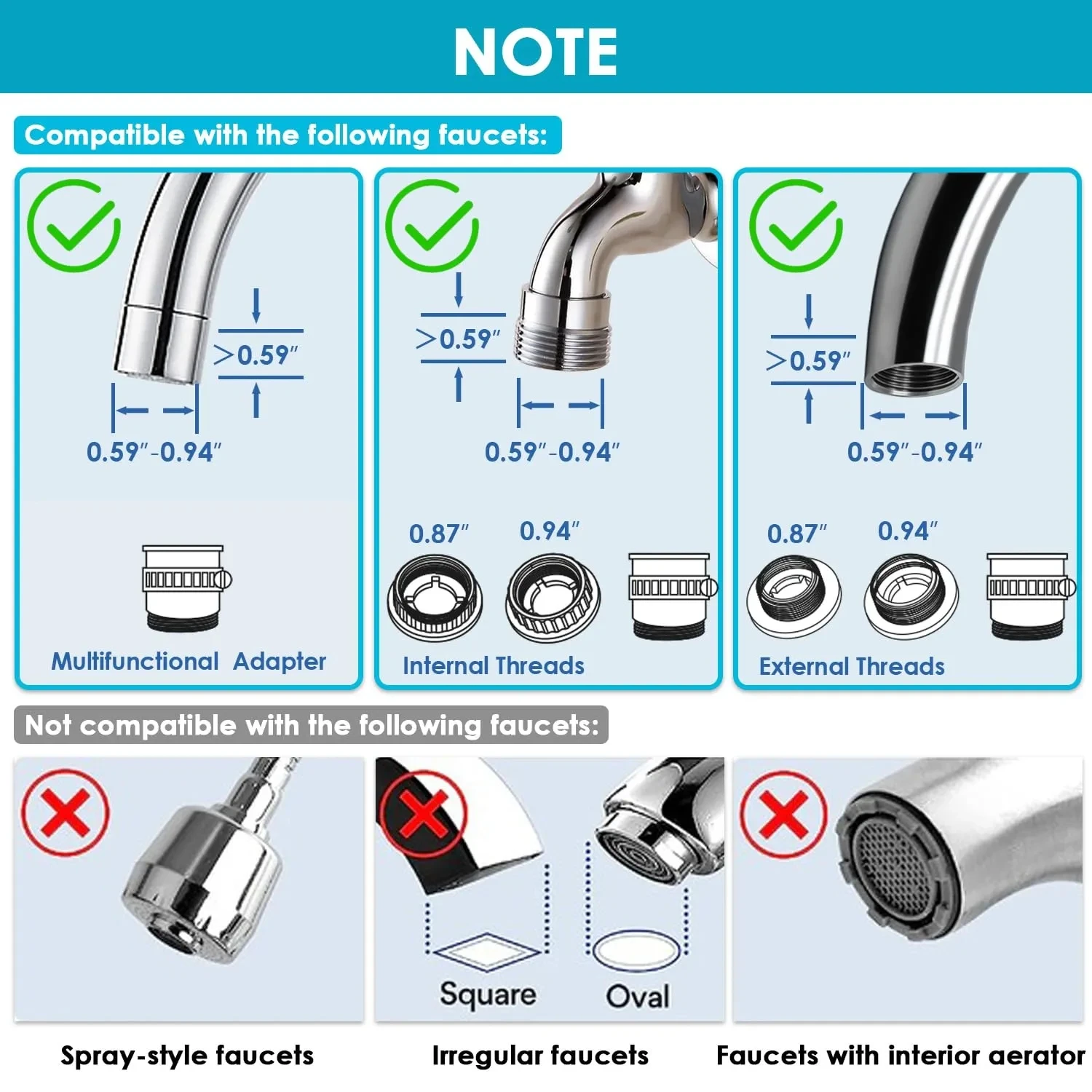 Vortopt Faucet Water Filter NSF Certified Tap Water Purifier T1 with 5 Replacement Cartridges 400 Gallon Kitchen Filtration Kit