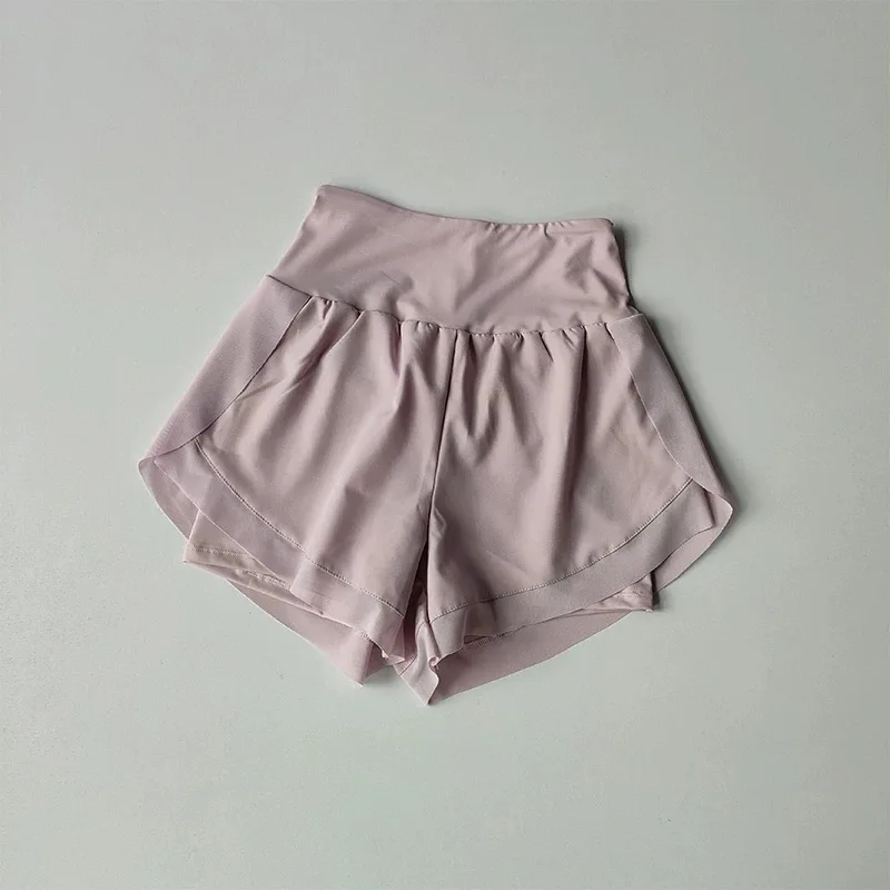 Sports Shorts for Women Fitness Running Yoga Summer Anti-exposure Fake Two-piece Breathable Loose Training Three-point Pants