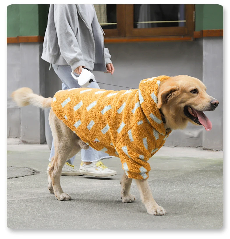 HOOPET 3XL-7XL Winter Thick Big Dog Clothes Lambs Wool Jacket for Medium Large Dogs Windproof Coat Pet Accessories