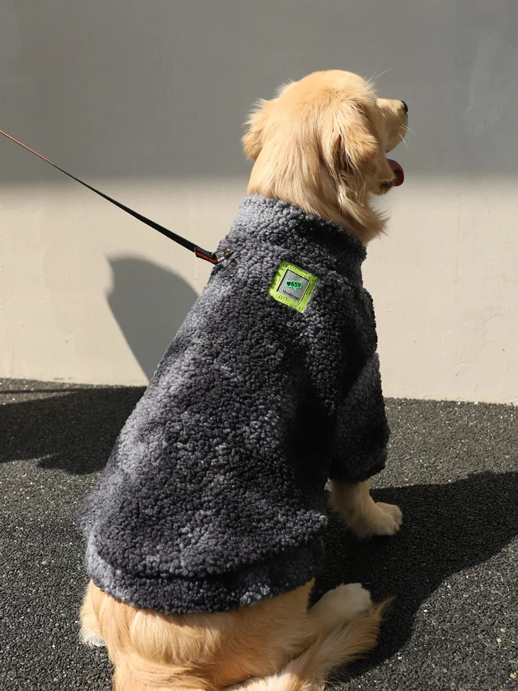 HOOPET 3XL-7XL Winter Thick Big Dog Clothes Lambs Wool Jacket for Medium Large Dogs Windproof Coat Pet Accessories