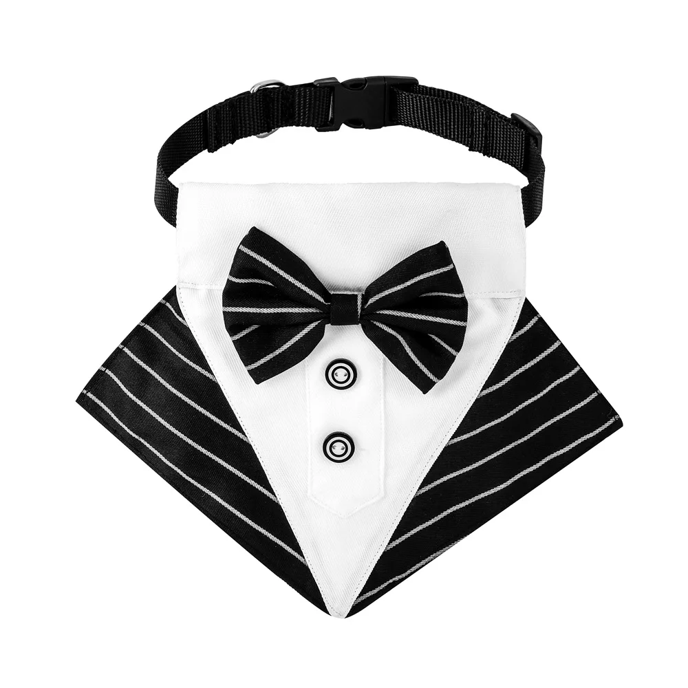 Sucado Formal Dog Tuxedo Suit and Colar Bandana Set, Wedding Party Costume Doggy Prince Bowtie Shirt, Suitable for Engagement We