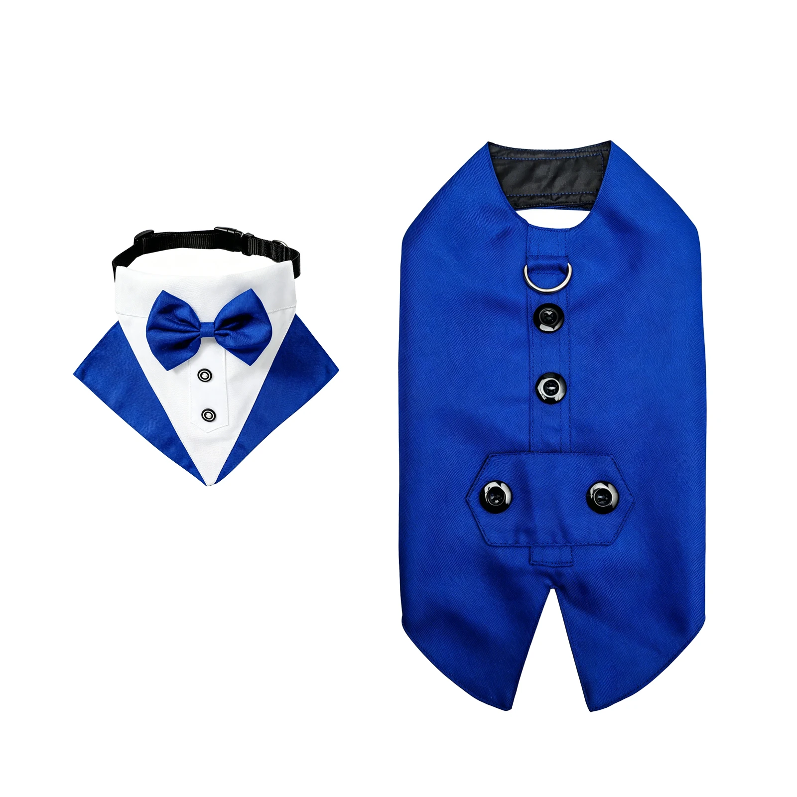 Sucado Formal Dog Tuxedo Suit and Colar Bandana Set, Wedding Party Costume Doggy Prince Bowtie Shirt, Suitable for Engagement We