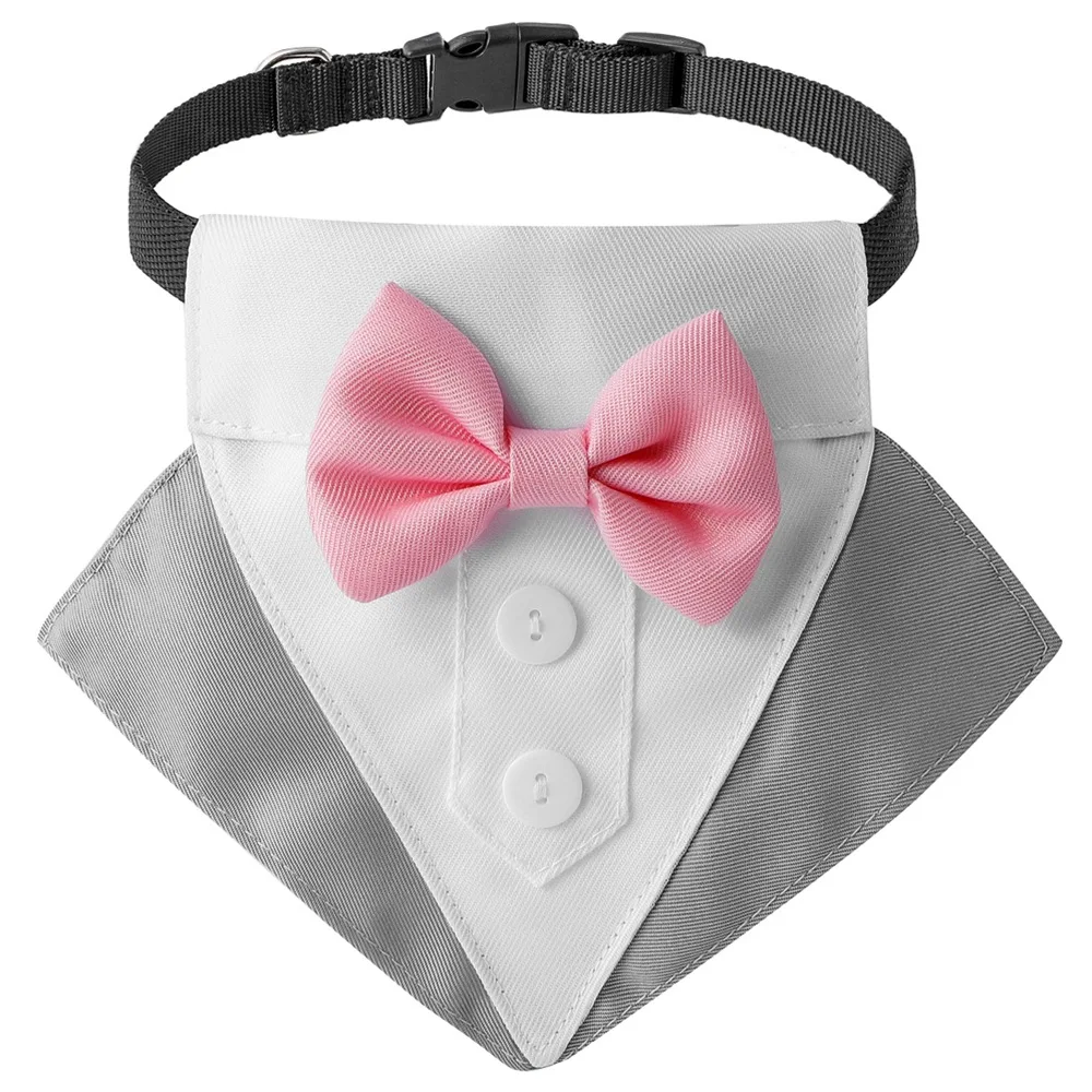 Sucado Formal Dog Tuxedo Suit and Colar Bandana Set, Wedding Party Costume Doggy Prince Bowtie Shirt, Suitable for Engagement We