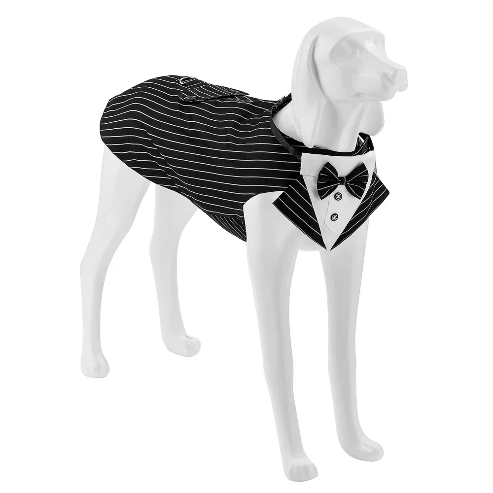Sucado Formal Dog Tuxedo Suit and Colar Bandana Set, Wedding Party Costume Doggy Prince Bowtie Shirt, Suitable for Engagement We