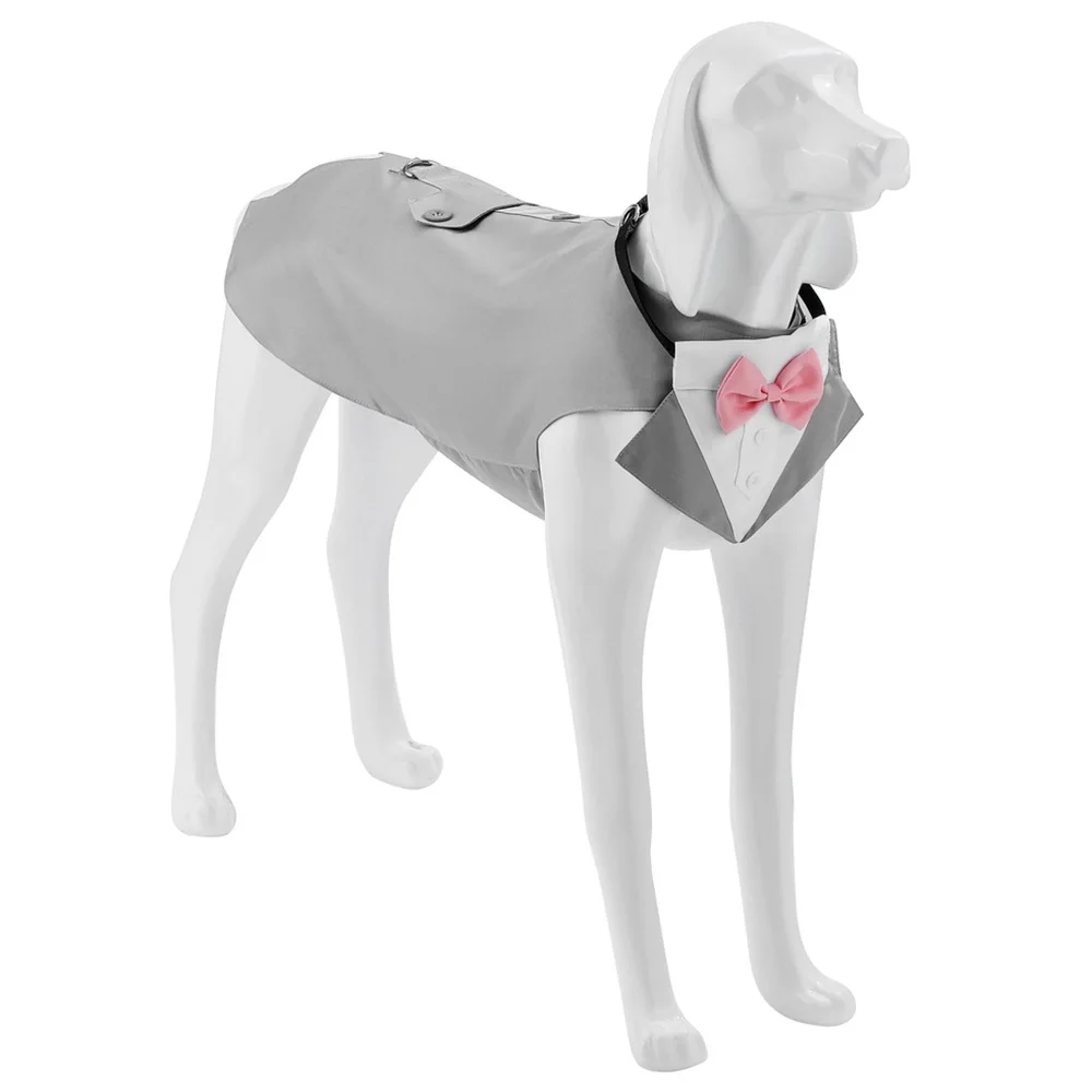 Sucado Formal Dog Tuxedo Suit and Colar Bandana Set, Wedding Party Costume Doggy Prince Bowtie Shirt, Suitable for Engagement We