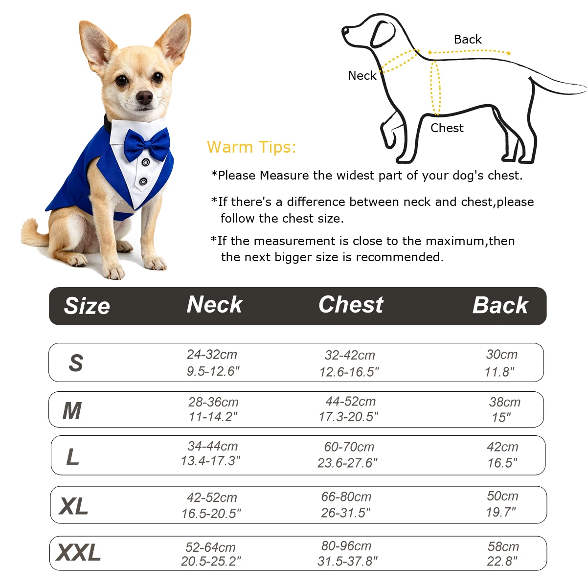 Sucado Formal Dog Tuxedo Suit and Colar Bandana Set, Wedding Party Costume Doggy Prince Bowtie Shirt, Suitable for Engagement We