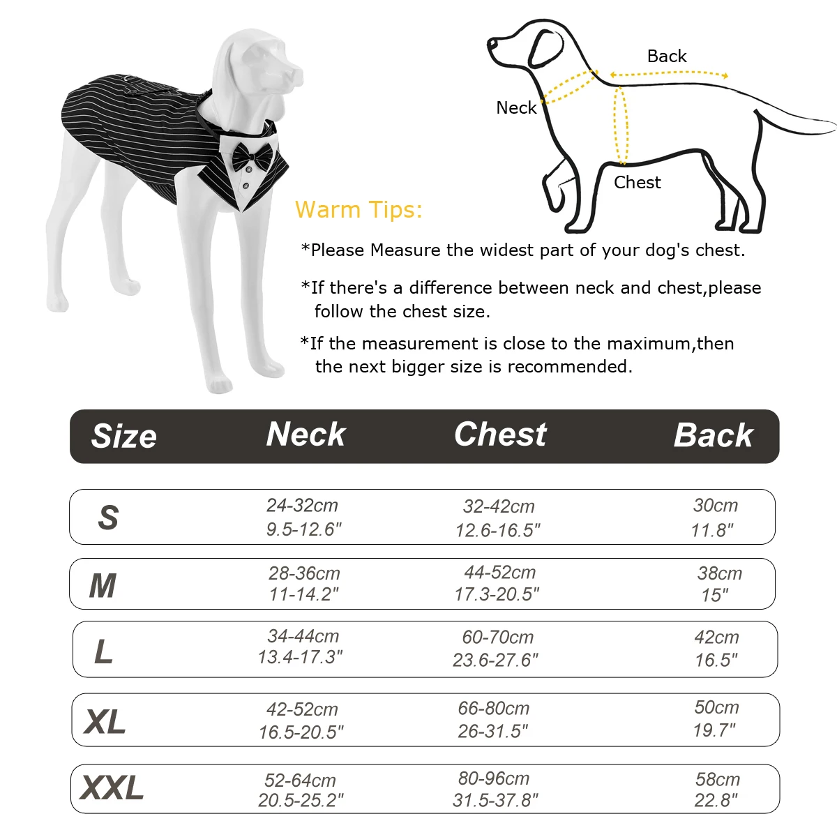 Sucado Formal Dog Tuxedo Suit and Colar Bandana Set, Wedding Party Costume Doggy Prince Bowtie Shirt, Suitable for Engagement We