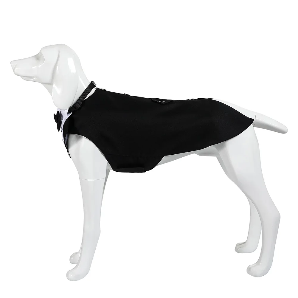 Sucado Formal Dog Tuxedo Suit and Colar Bandana Set, Wedding Party Costume Doggy Prince Bowtie Shirt, Suitable for Engagement We