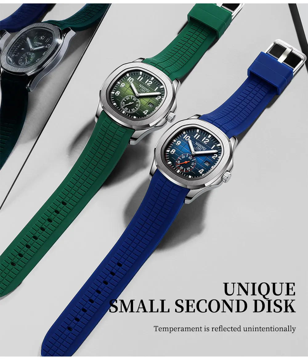 NIBOSI Luxury Square Man Watch Date Waterproof Luminous Men Wristwatch Stainless Steel Men's Quartz Watches Relojos Masculino