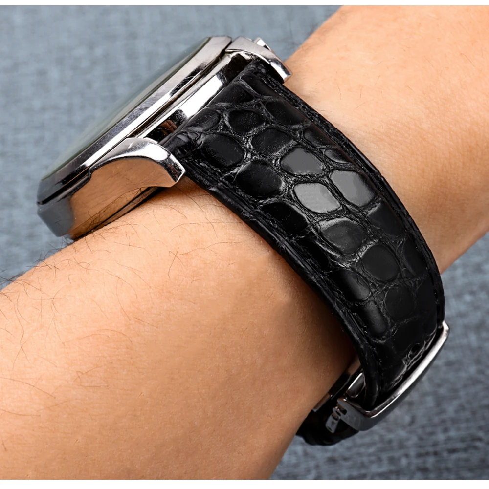 Genuine alligator leather Watch Strap 18mm 19mm 20mm 21mm 22mm 24mm watchband mens watch band crocodile skin bracelet belts