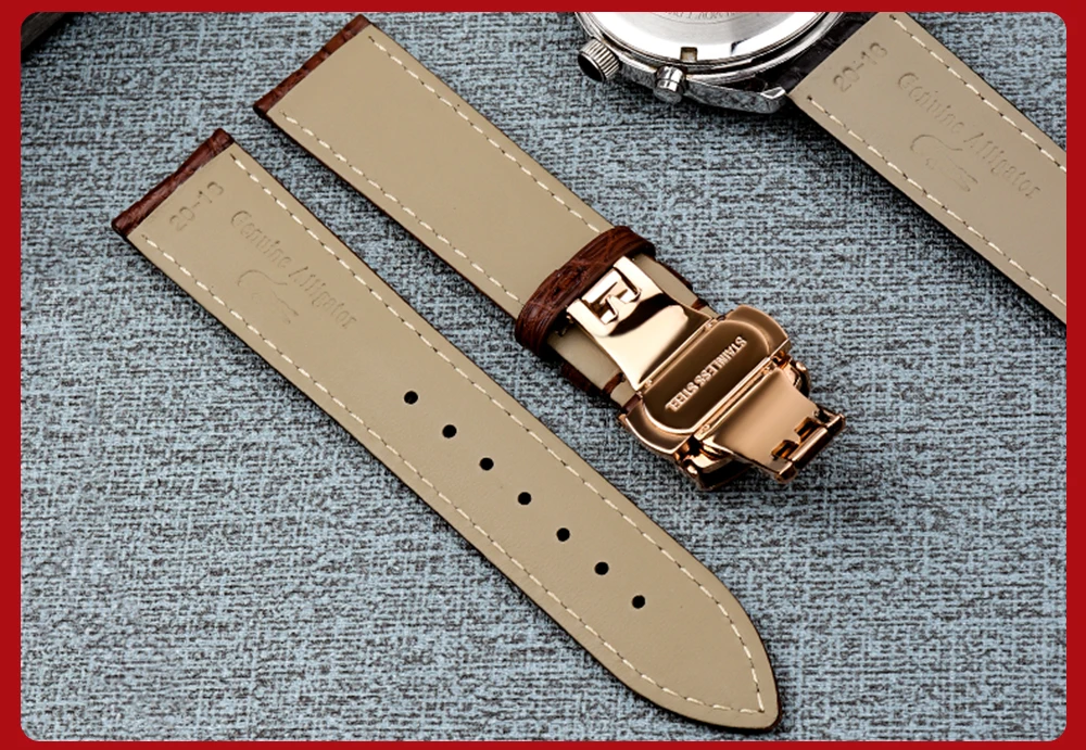 Genuine alligator leather Watch Strap 18mm 19mm 20mm 21mm 22mm 24mm watchband mens watch band crocodile skin bracelet belts