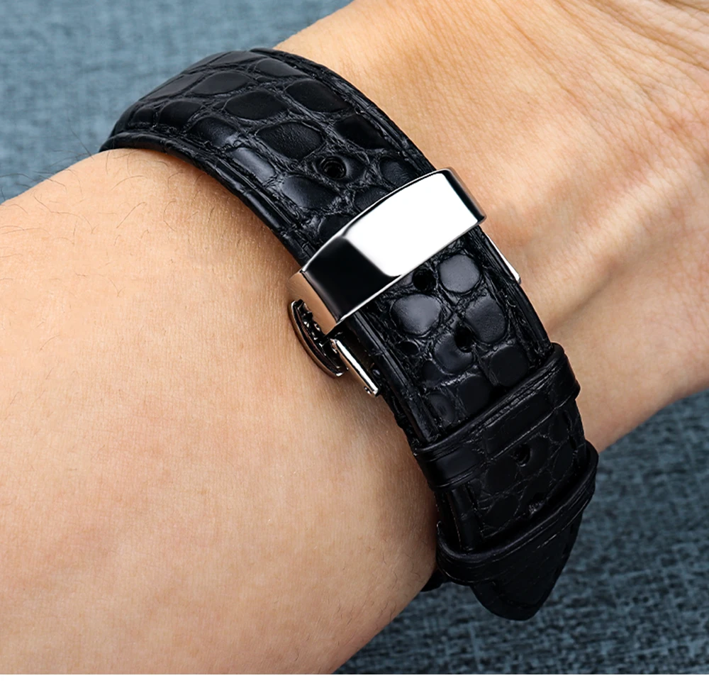 Genuine alligator leather Watch Strap 18mm 19mm 20mm 21mm 22mm 24mm watchband mens watch band crocodile skin bracelet belts