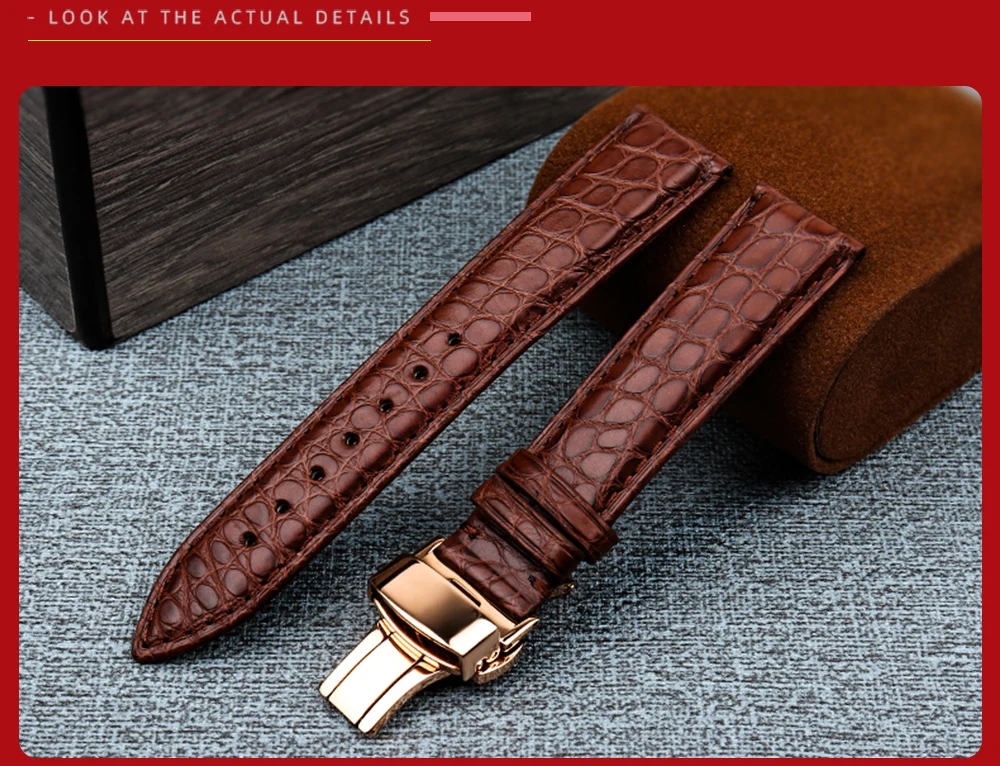 Genuine alligator leather Watch Strap 18mm 19mm 20mm 21mm 22mm 24mm watchband mens watch band crocodile skin bracelet belts