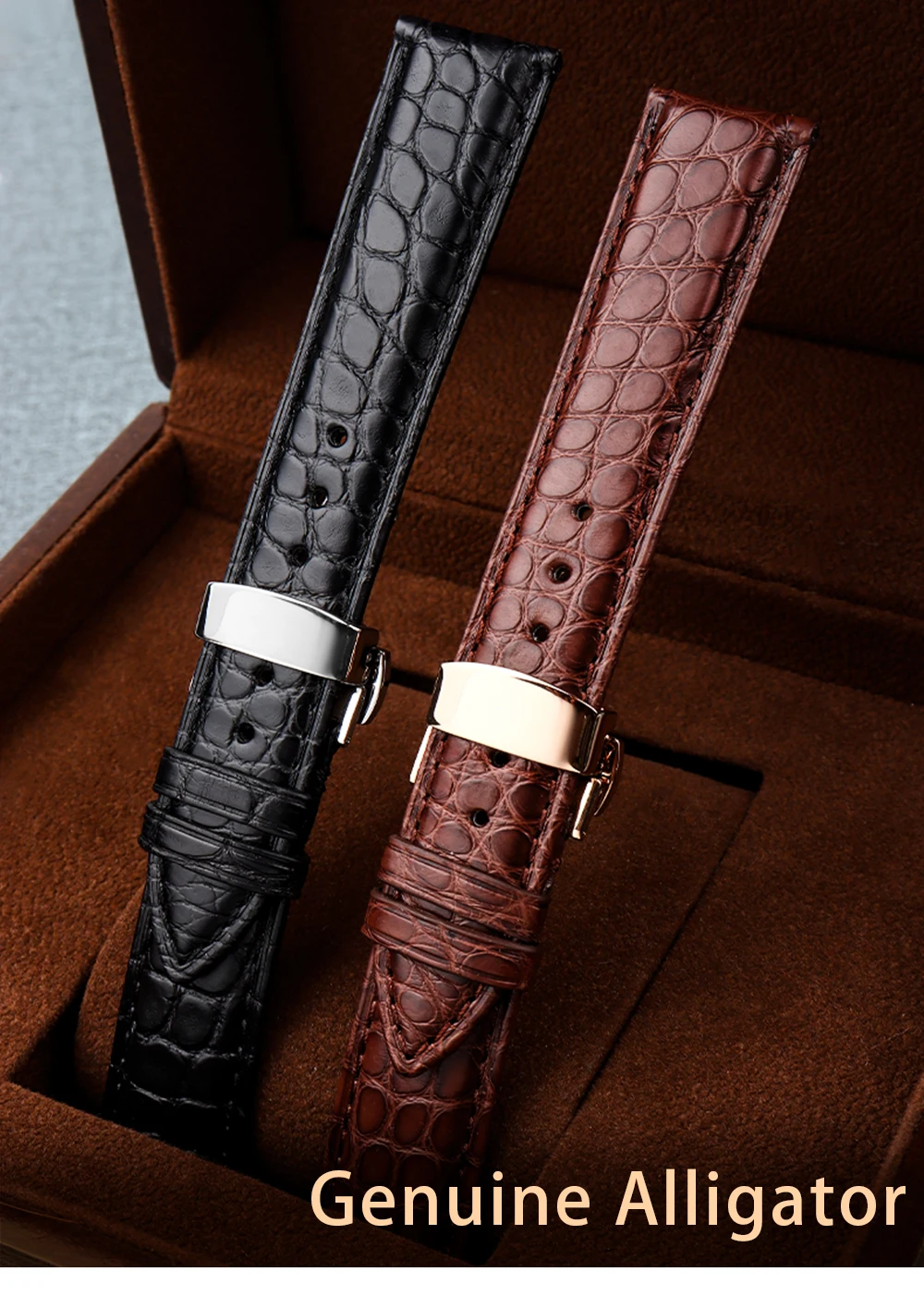 Genuine alligator leather Watch Strap 18mm 19mm 20mm 21mm 22mm 24mm watchband mens watch band crocodile skin bracelet belts