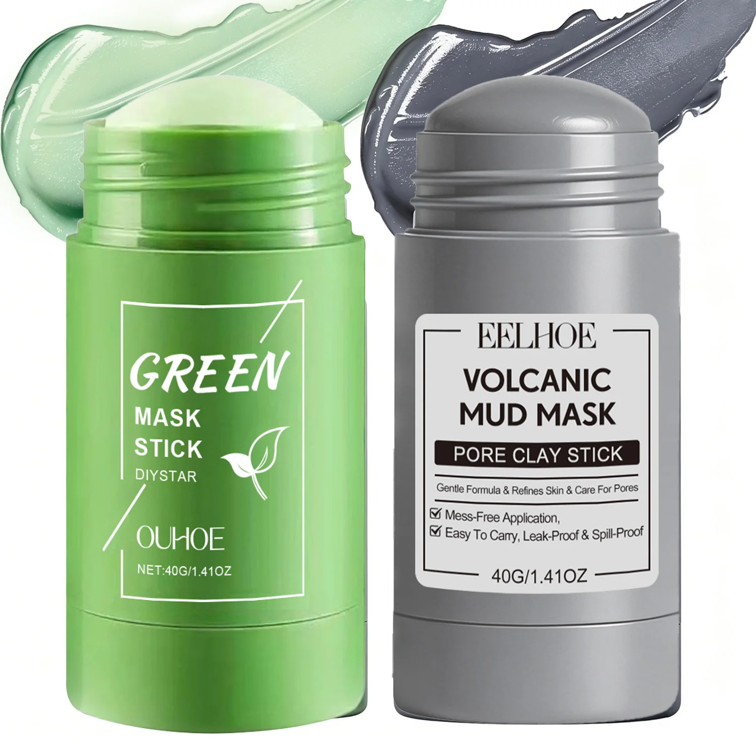 Alaska Volcano & Green Tea Deep Pore Cleansing Mask Stick Blackhead Remover&Oil Control Exfoliating Clay Mask for All Skin Types