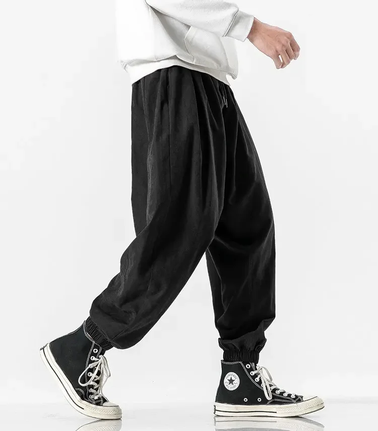New Autumn Men's Black Pants Hip Hop Streetwear Fashion Jogger Harem Trousers Man Casual Sweatpants Male Pants Big Size M 5XL