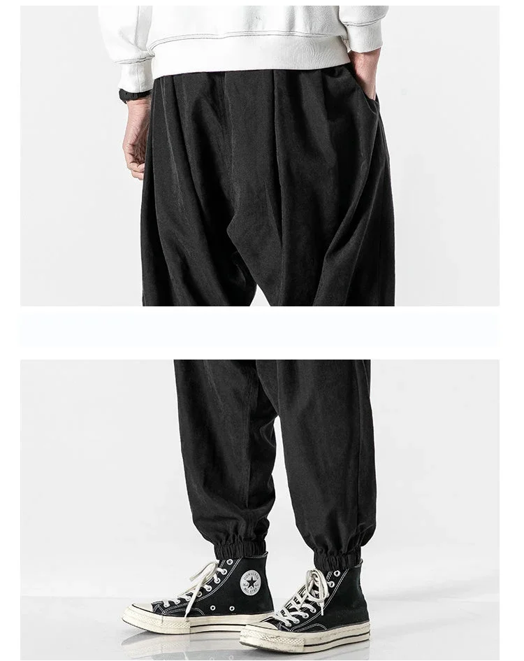 New Autumn Men's Black Pants Hip Hop Streetwear Fashion Jogger Harem Trousers Man Casual Sweatpants Male Pants Big Size M 5XL