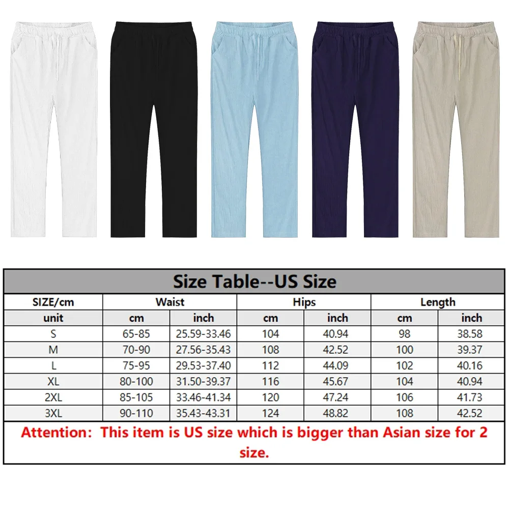 2pcs Set Men's Cotton Linen Shirt and Pants Suits for Men Beach Wear Tracksuit Solid Color Shirts Sweatpants Hawaiian Vacation