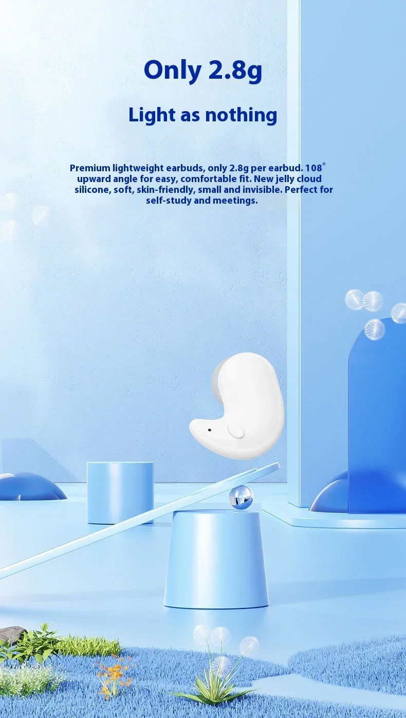 Lenovo Bluetooth Wireless Earphones Small Earbuds Sleeping Sport Invisible Headphones Bass Sound Quality Headset Sliding Cover