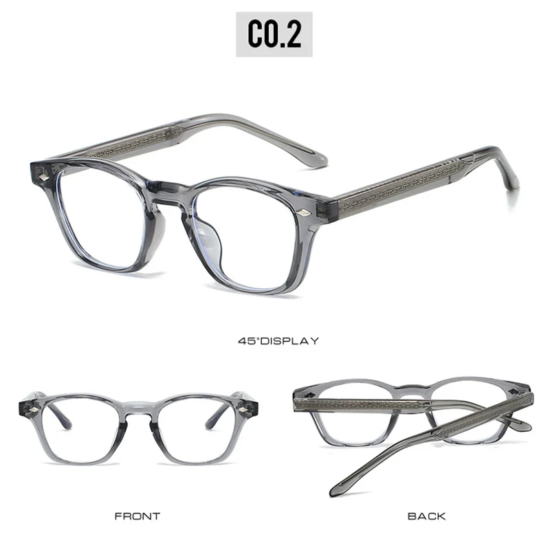 Personality Vintage Spectacles Frame Men Women Ultralight TR90 Square Rivet Frame Anti Blue Light Optical Eyeglasses