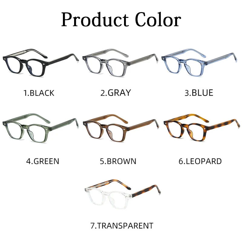 Personality Vintage Spectacles Frame Men Women Ultralight TR90 Square Rivet Frame Anti Blue Light Optical Eyeglasses
