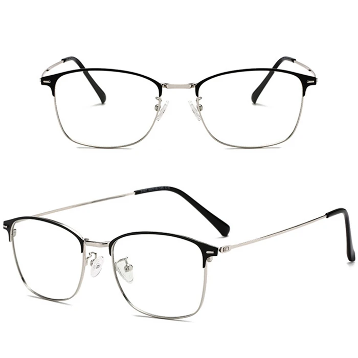 Sun Photochromic Lens Square Nearsighted Glasses Anti-blue Light Computer Prescription Eyeglasses Diopter 0 -0.5 -1.0 To -4.0