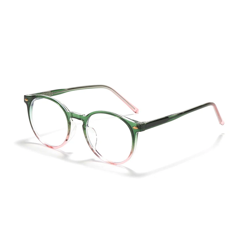 Fashion Colorful Spectacles Frame Male Female TR90 Rivet Round Frame Computer Blue Light Blocking Lens Optical Eyeglasses