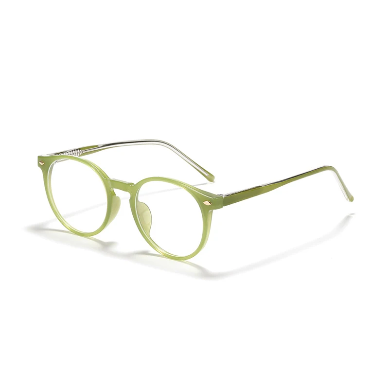 Fashion Colorful Spectacles Frame Male Female TR90 Rivet Round Frame Computer Blue Light Blocking Lens Optical Eyeglasses