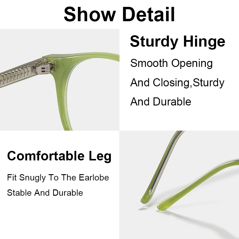 Fashion Colorful Spectacles Frame Male Female TR90 Rivet Round Frame Computer Blue Light Blocking Lens Optical Eyeglasses