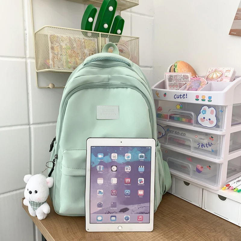 New Female Fashion Men High Capacity Waterproof College Backpack Trendy Women Laptop School Bags Cute Girl Travel Book Bag Cool