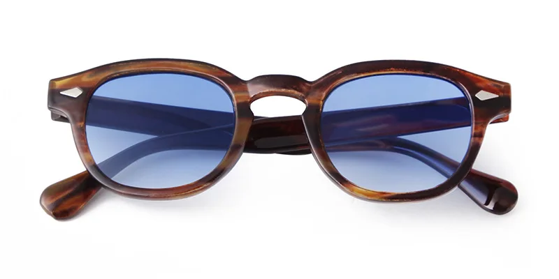 Vintage Fashion Shell Round Sunglasses Women Men 2024 Brand Design Retro Rivet Yellow Blue Lens Square Sun Glasses Female UV400