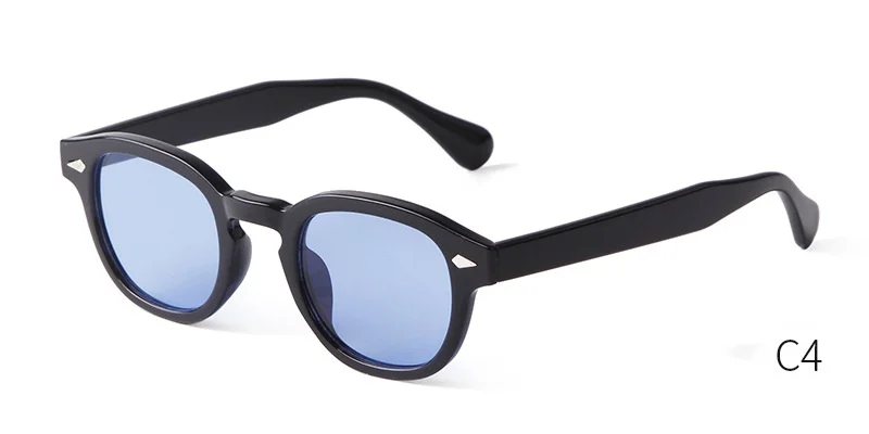 Vintage Fashion Shell Round Sunglasses Women Men 2024 Brand Design Retro Rivet Yellow Blue Lens Square Sun Glasses Female UV400