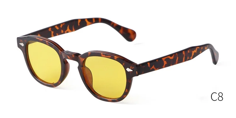 Vintage Fashion Shell Round Sunglasses Women Men 2024 Brand Design Retro Rivet Yellow Blue Lens Square Sun Glasses Female UV400