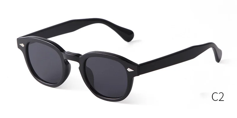 Vintage Fashion Shell Round Sunglasses Women Men 2024 Brand Design Retro Rivet Yellow Blue Lens Square Sun Glasses Female UV400