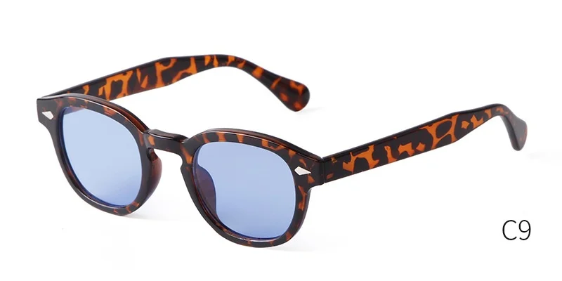 Vintage Fashion Shell Round Sunglasses Women Men 2024 Brand Design Retro Rivet Yellow Blue Lens Square Sun Glasses Female UV400