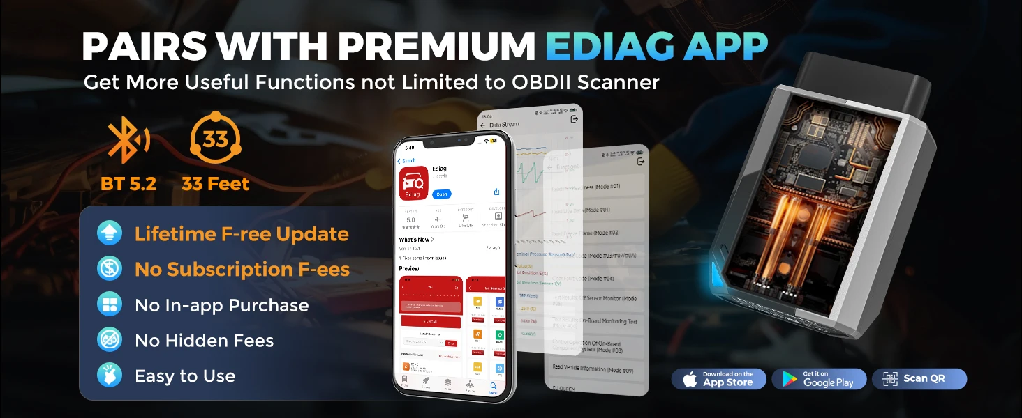 [2026 NEW] KINGBOLEN Ediag Elite Bi-Directional Scanner with Lifetime Free Update &15 Resets Car Diagnostic Tool pk Thinkdiag