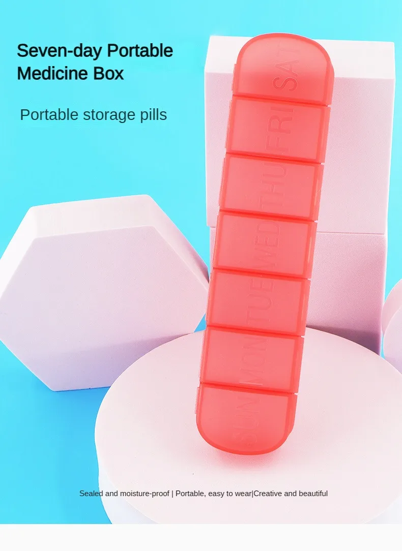 Weekly Medicine Pill's Box Pill Case Drug Dispense Mini Portable Pills Organizer Case 7 Grids PillBox Tablet Storage Container