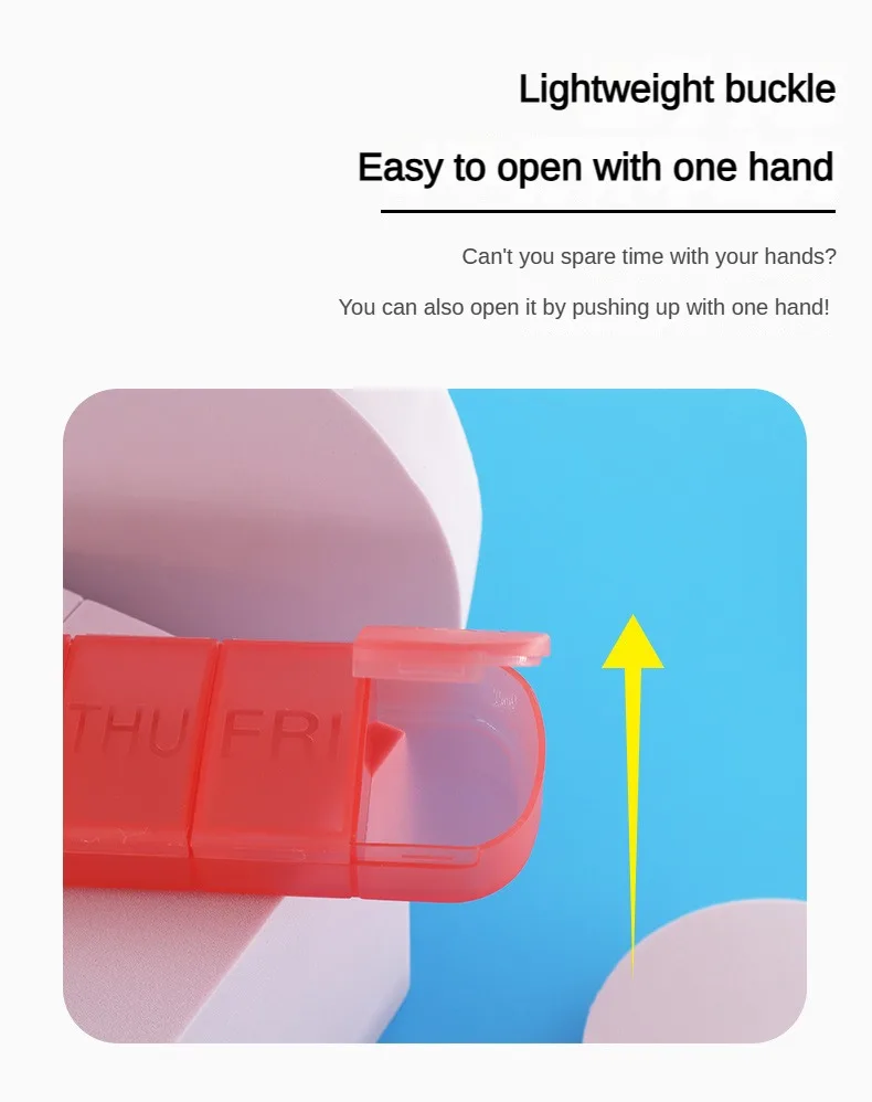 Weekly Medicine Pill's Box Pill Case Drug Dispense Mini Portable Pills Organizer Case 7 Grids PillBox Tablet Storage Container
