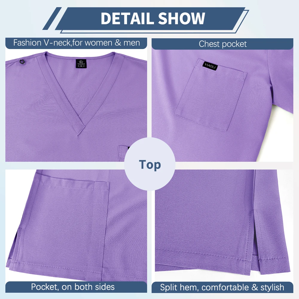 High Quality Clinical Pharmacy Beauty Salon Spa Top+Pants Hospital Surgical Uniform Woman Men Medical Nursing Scrub Uniforms Set