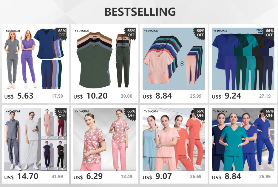 Stretch Scrubs Women Set Nursing Uniforms Clinical Scrubs Set Nurse Doctor Dustproof Workwear Medical Scrubs Top+ Jogger Pants