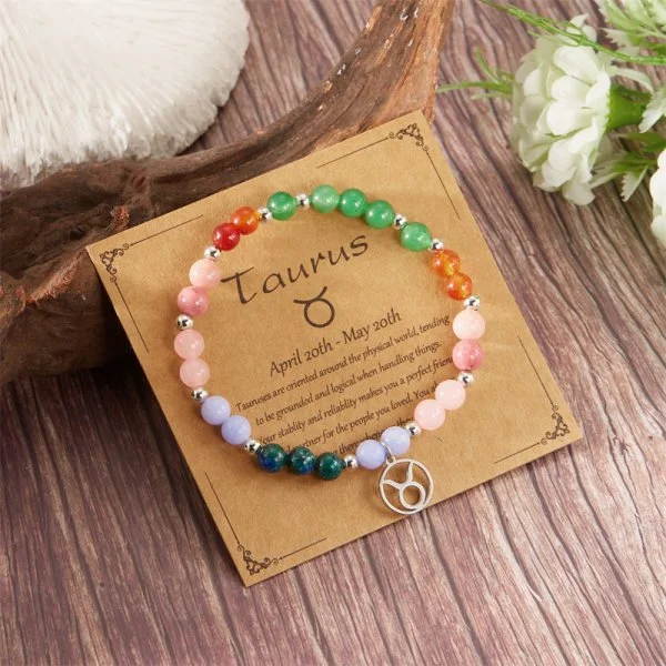 12 Zodiac Beaded Bracelet Aries Taurus Gemini Cancer Leo Virgo Libra Scorpio Aquarius Pisces Gifts Women Jewelry Gift