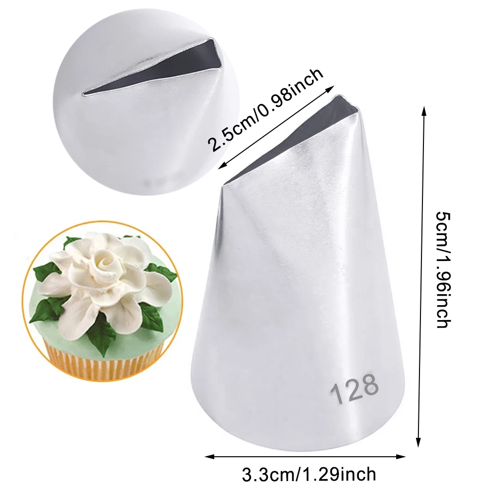#124 #125 #126 #127 #128 Rose Petal Pastry Nozzles Stainless Steel Nozzle Set DIY Icing Piping Tips Cupcake Cake Decorating Tool