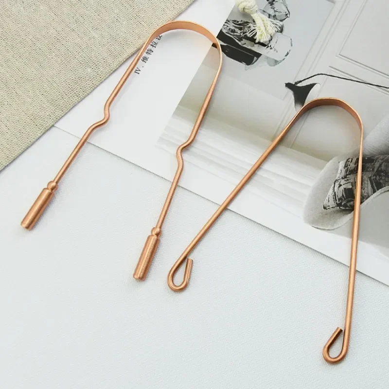 1PCS Pure Copper Oral Cleaner Brush Tongue Scraper Fresh Cleaning Hygiene High Quality Tounge Scraper