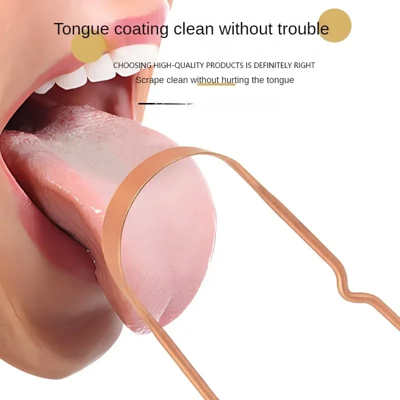 1PCS Pure Copper Oral Cleaner Brush Tongue Scraper Fresh Cleaning Hygiene High Quality Tounge Scraper