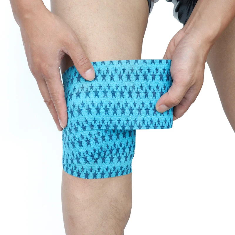 Colorful Printed Self Adhesive Elastic Bandage Wrap Tape 4.8m Sports Protector Bands for Finger Ankle Palm Joint Pet