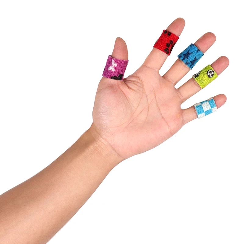 Colorful Printed Self Adhesive Elastic Bandage Wrap Tape 4.8m Sports Protector Bands for Finger Ankle Palm Joint Pet